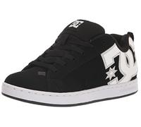 DC Women's Court Graffik Casual Low Top Skate Shoe, Black/White Stencil, 4.5 UK