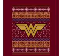DC Wonder Woman Knit Christmas Jumper - Burgundy - XXL