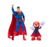DC x Sonic Knuckles as Superman Action Figure Multipack, Officially by Jakks Pacific, Includes 2.5" Knuckles as Superman & 5" Classic Figures, Sonic x