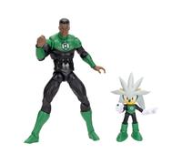 DC x Sonic Silver & Green Lantern Action Figure Multipack, Officially Licensed by Jakks Pacific, Includes 2.5" Silver & 5" Classic Action Figures, So