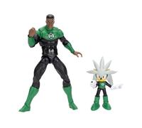 DC x Sonic Silver & Green Lantern Action Figure Multipack, Officially Licensed by Jakks Pacific, Includes 2.5" Silver & 5" Classic Action Figures, Sonic x DC Collectible