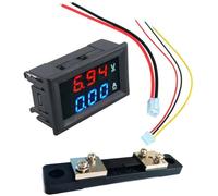 DC0-100V 50A Dual LED Digital Voltmeter Ammeter With Built-in Shunt For Automotive, Marine & DIY Electrical Monitoring