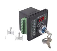 DC10K Generator Controller Panel Manual Start Stop Switch with Digital Voltmeter for Frequency for battery Status 78mm Square Unit(DC10G)