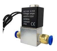 DC12V 24V AC110V 220V Normally Closed 1/4" Silent Oil Free Bidirectional NormallyClosed Pneumatic Solenoid Valve(8MM,AC 110V)