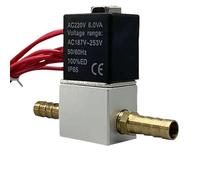 DC12V 24V AC110V 220V Normally Closed 1/4" Silent Oil Free Bidirectional NormallyClosed Pneumatic Solenoid Valve(4mm,AC110V_Aluminum Alloy Base)