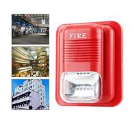 DC12V/24V Fire Protection Alarm Siren Security System with Strobe Alarm, Sound Alarm Siren 105dB Ideal for Home School Offices