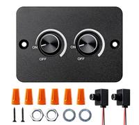 DC12V-24V LED Dimmer Switch, Double Switch, 3 Gang 60W 5A PWM Dimmer, Rotary RV Light Switch for Truck/Motorhome/Caravan/LED Lamps/Boat