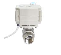 DC12V/24V Stainless Steel 1/2'' Motorized Ball Valve with Manual Override and Indicator 2 Way DN15 Electric Crane(DN10 Manual Override,BSP Thread_DC12V_CR201)