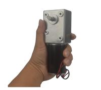 DC12V 24V Strong Torque Gearmotor Metal Turbo Worm Gearbox Engine Reversed Low Speed 200kg.cm Self-Lock Worm DC Gear electronic starter MQXFCZUX(24 RPM_12V)