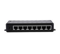 DC12V-48V Passive PoE Adapter with 8 Interfaces, Professional 8 Port Gigabit Ethernet PoE Switch for PC/Hub/Switch/Router Compatible with Ethernet Cable/Robust Plastic
