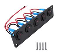 DC12V Car Toggle Switches Panel With LED Breaker Circuits Breaker Starts Stop Control For Vehicles Marine Boats 20A Boat Electrical Switch