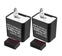 DC12VFY Motorcycle Flasher LED Adjustable Turn Signal Control Relay Flasher Lamp Controller Regulator Moto Modified(2pcs Black Flasher)