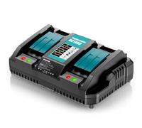 DC18RD Dual Port Fast Battery Charger Compatible with Makita 14.4V-18V LXT | Li-ion Batteries BL1830, BL1840, BL1850, BL1860, Replaces for Makita DC18RC, DC18SF, DC18RA, DC18RF