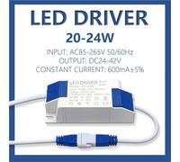 DC24-42V LED Power Supply 20-24W 500mA 600mA LED Driver Adapter AC85-265V Lighting Transformer For LED Panel Light Downlight DIY(600mA DC24-42V)