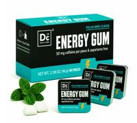 DC24 DAILY CARE Energy Gum, 50mg Caffeine Gum, Polar Mint, 40 Pieces