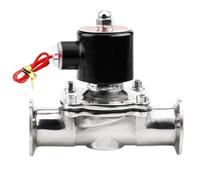 DC24V AC220V DN15/20/25/32/40/50 1.5" 2" 2.5" Tri Clamp SUS304 Stainless Steel Sanitary Solenoid Valve Homebrew(DN25DC24V,Polished_SUS304)