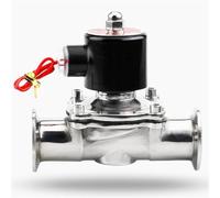 DC24V AC220V DN15/20/25/32/40/50 1.5" 2" 2.5" Tri Clamp SUS304 Stainless Steel Sanitary Solenoid Valve Homebrew 1Pcs(DN20DC24V,Non-Polished_SUS304)