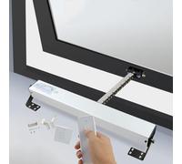 DC24V Electric Chain Window Opener, with Remote Control+ Switch, Stroke: 300mm- 1000mm, Double-Layer Chain and Silent Design,Greenhouse and Roof Vent Tool(400mm)
