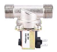 DC24V G1/2 NC Brass Electric Solenoid Valve, Normally Closed Water Inlet Valve, Electromagnetic Valve with Precision Threads for Irrigation and Plumbing Systems