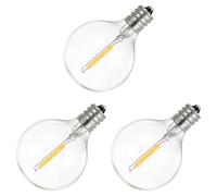 DC3V 0.1W G40 Replacement Light Bulbs 3Pack E12 Screw Base Glass Globe Bulbs for String Light Indoor Outdoor Patio Decor Warm White