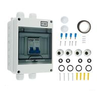 DC440V Solar Disconnect Box with 2 Pole Circuit Breaker Isolator Switch for Solar Panel Grid Connection and Wind Systems Rated Current 6A 125A IP65 (16A)