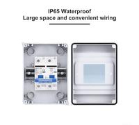 DC440V Solar Disconnect Box with 2 Pole Circuit Breaker Isolator Switch for Solar Panel Grid Connection and Wind Systems Rated Current 6A 125A IP65 (63A)