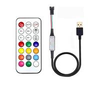 DC5V-24V 12V LED Pixel IC Controller USB/DC RF 14/17/21 Key Remote Control for Full Color WS2811 WS2812B SK6812 1903(21Key USB)