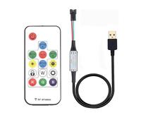 DC5V-24V 12V LED Pixel IC Controller USB/DC RF 14/17/21 Key Remote Control for Full Color WS2811 WS2812B SK6812 1903 LED(14KEY USB)