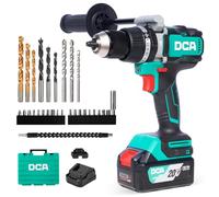 DCA 20V Brushless Hammer Drill, 120N.m Torque Impact Drill, 1/2" Keyless All-Metal Chuck, 24+1+1 Clutch, 32000 IPM, Heavy-Duty Cordless Drill Kit with 4.0Ah Battery for Brick Wall, Metal, Wood