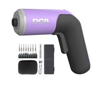 DCA 4V Electric Screwdriver Set, 5 N.m with 2000 mAh Li-ion Battery, 6.35mm Magnetic Hex Chuck, USB-C Charging Cable, 18 Driver Bits for Furniture Repairs, Purple