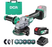 DCA Cordless Angle Grinder with Battery, 20V Brushless Motor 8500RPM, 125mm