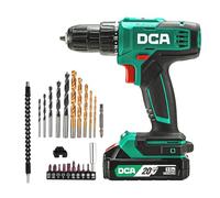 DCA Cordless Drill Set, 354 in-lbs Torque, 3/8" Keyless Chuck, Electric Power Drill with 2.0Ah Battery and Charger,18+1 Position,25-Piece 20V Drill Driver Kit, ADJZ2035