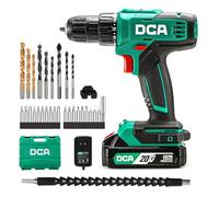DCA Cordless Drill Set, 40 N.m Torque, 10mm Keyless Chuck, Electric Power Drill with 2.0Ah Battery and Charger,18+1 Position,35-Piece 20V Drill Driver Kit, ADJZ2035