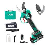 DCA Cordless Pruning Shears 20V Brushless, Max 35mm Electric Garden Shears with 2.0Ah Battery and Charger, Professional Electric Tree Shears with Portable Safety Sleeve for Branches, Shrubs, Trunks