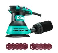 DCA Random Orbital Sander, 300W 12000 OPM Electric Sander with Dust Collection, 125MM Hand Electric Tool, 6 Variable Speeds, 10pcs Sandpapers for Woodworking,Sanding, Polishing, DIY, Home Improvements