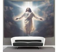 DCABEIOOE 3D Jesus Printed Wall Blanket Home Decoration Bedding Poster Wall Art Tapestry Tapestries Wall Hanging Soft Polyester for Bedroom Living Room Dorm Home Decorations 130cmx150cm
