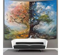 DCABEIOOE 3D Two Colored Tree Printed Wall Blanket Home Decoration Bedding Poster Wall Art Tapestry Tapestries Wall Hanging Soft Polyester for Living Room Bedroom Dorm Deco 150cmx200cm