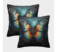 DCABEIOOE Butterfly Cushion Covers 2Pcs Home Decor Butterfly Cushions Square Pillowcases for Living Room Sofa Couch Bed 50x50cm
