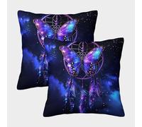 DCABEIOOE Butterfly Cushion Covers 2Pcs Home Decor Butterfly Cushions Square Throw Pillow Covers for Living Room Sofa Couch Bed 50x50cm