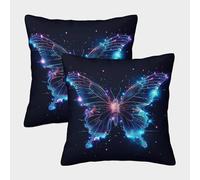 DCABEIOOE Butterfly Cushion Covers Pack of 2 Home Decor Butterfly Cushions Square Throw Pillow Covers for Living Room Sofa Couch Bed 50x50cm