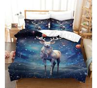 DCABEIOOE Deer 3D Printed Bedding Set for Set for Kids Teens Boys Room Decor 3 Pcs Gaming Bedding Sets Single Size Double（200x200cm）