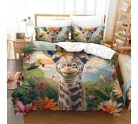 DCABEIOOE Duvet Cover Colored Giraffe Bedding Comforter Cover Set Girls 3 Piece for Kids Teens 3D Bedspread Quilt Cover with Zipper Closure Soft Microfiber Double（200x200cm）