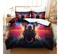 DCABEIOOE Labrador Dog 3D Printed Printed Comforter Girls Boys Children Comforter Cover 3Pcs Modern Bedroom Decor 3 Pcs Bedding Set Double（200x200cm）