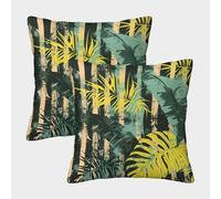 DCABEIOOE Leaf Cushion Covers 2Pcs Home Decor Leaf Cushions Square Pillow Cases for Outdoor Patio Garden Blench Living Room Sofa Farmhouse Decor 45x45cm