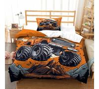 DCABEIOOE Monster Truck Ultra Truck 3D Printed Bedding Set for Girls Boys Children Comforter Cover 3Pcs Video Games Comforter Cover for Kid Teens Boys And Girls Man Single（135x200cm）