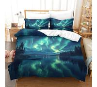 DCABEIOOE Northern Lights 3D Printed Duvet Cover Set for Kids Teens Boys Room Decor 3 Pcs Gaming Bedding Sets Single Size Double（200x200cm）