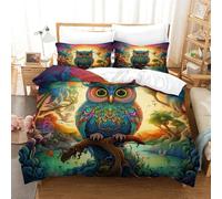 DCABEIOOE Owl 3D Printed Printed Comforter Gaming Bedding Sets Single Size King(220x240cm)