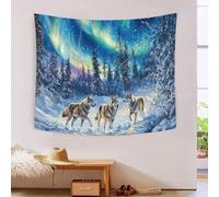 DCABEIOOE Wolf 3D Printing Tapestry for Living Room Bedroom Decorations Wall Hanging Home Decor Bedding 100cmx150cm