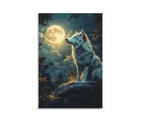 DCABEIOOE Wolf Poster Artwork Canvas Prints Picture Modern Wall Art Picture Wall Hanging for Bedroom Living Room Decor 12x18inch(30x45cm)