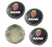 DCAJHSD 4pcs Car Wheels Centre Caps for Saab 93 9-3 9-5 Vector Linear Aero, 63mm,Waterproof DustProof Car Wheel Cover Sticker Styling Accessories